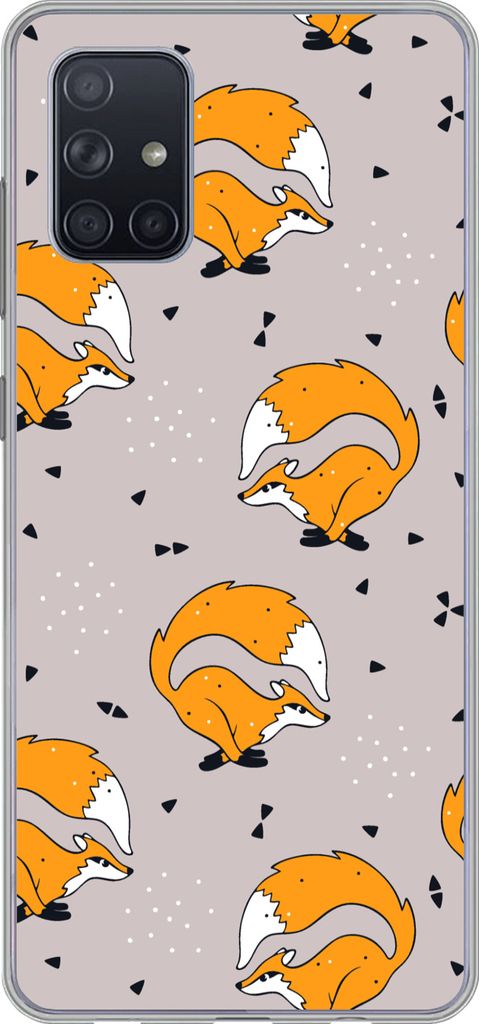 MuchoWow Handyhülle Schutzhülle Hülle für Telefoonhoesje Samsung Galaxy A51 5G Mädchen - Fuchs - Tiere - Muster - Mädchen - Kinder - Kinder...