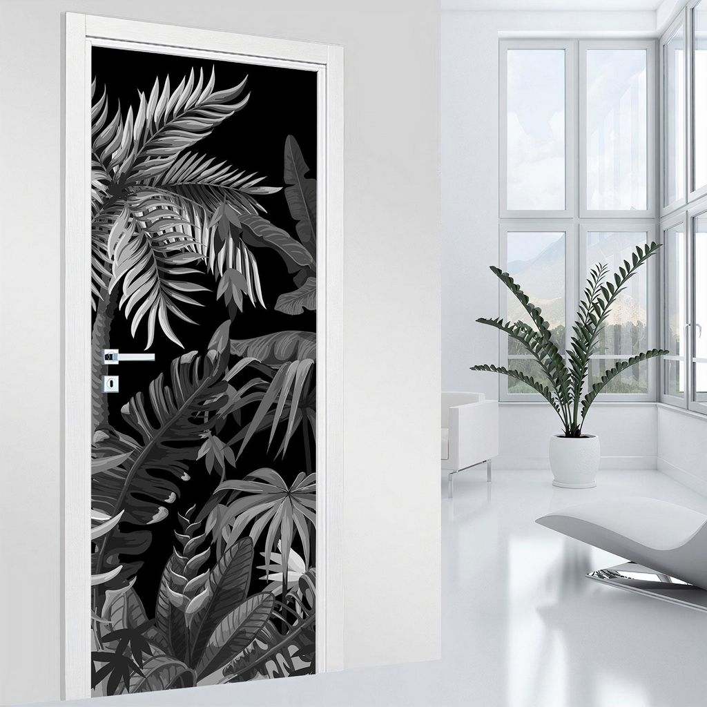 Türaufkleber – Lumaléa – Bl?tter – MATT-Kleber – Breite 93 x H?he 205 cm