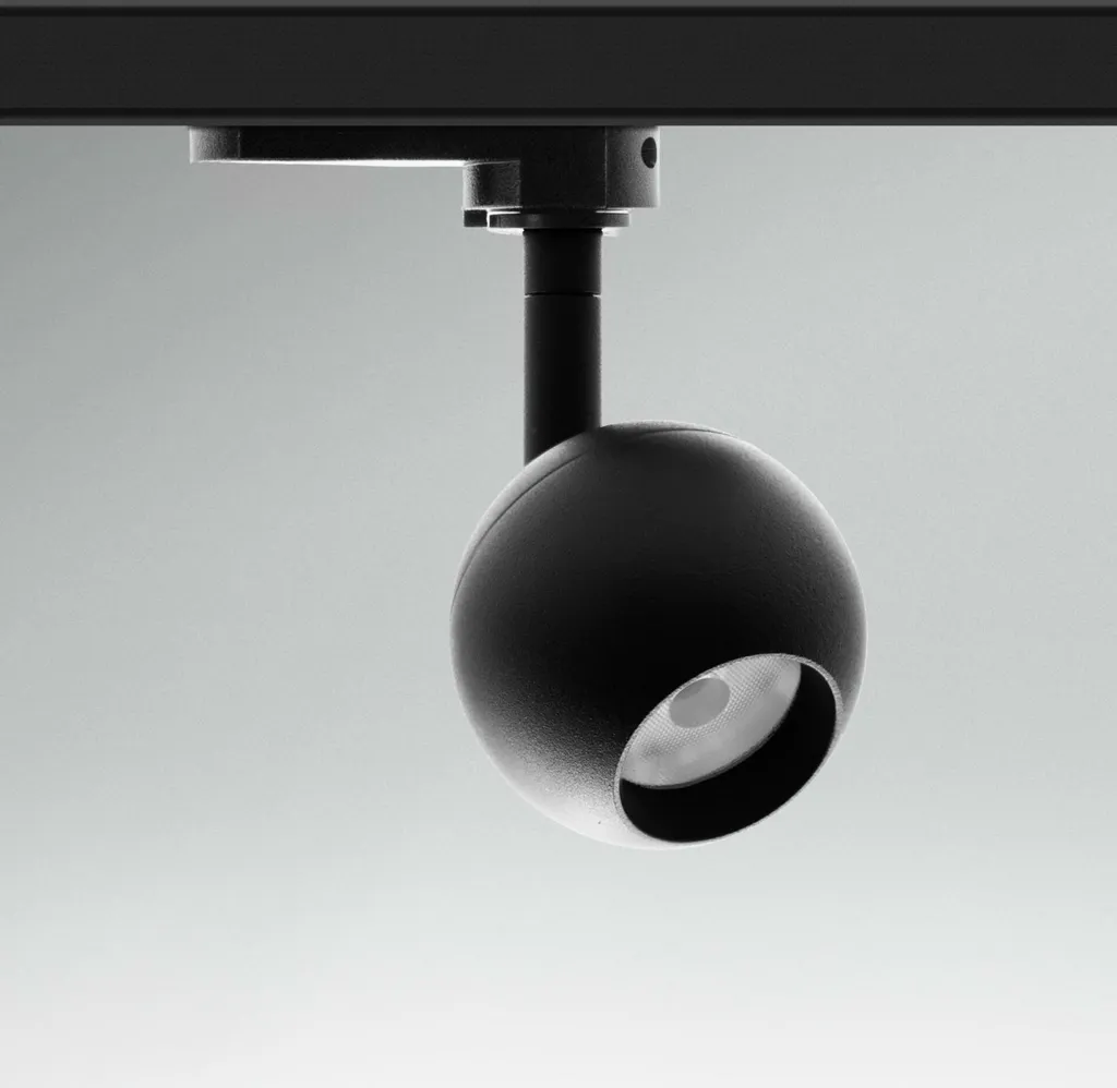 Projecteur rail triphasé CENTURY REGIA SHOP MINI noir LED 10W 3000K
