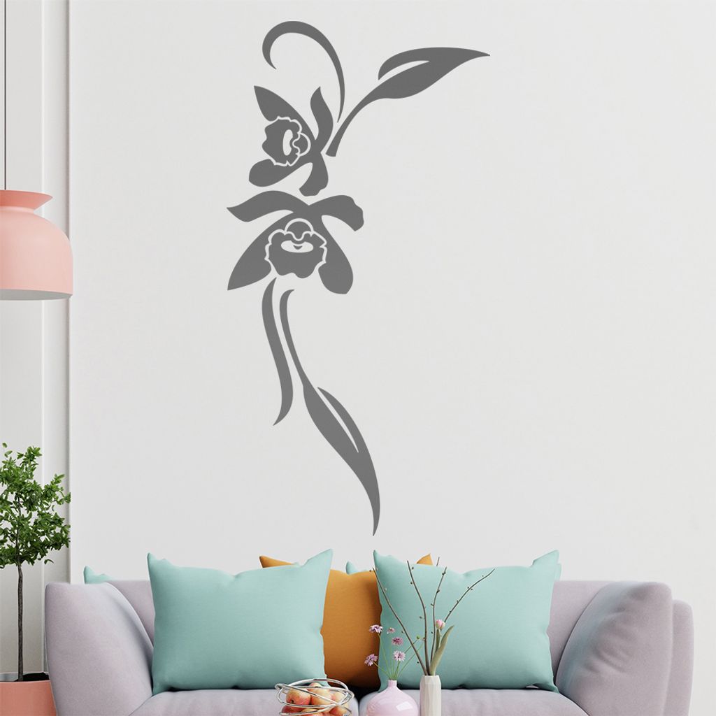 Narzisse - Linien Wandtattoo in 6 Größen - Wandaufkleber Wall Sticker - Dekoration, Küche, Wohnzimmer, Schlafzimmer, Badezimmer