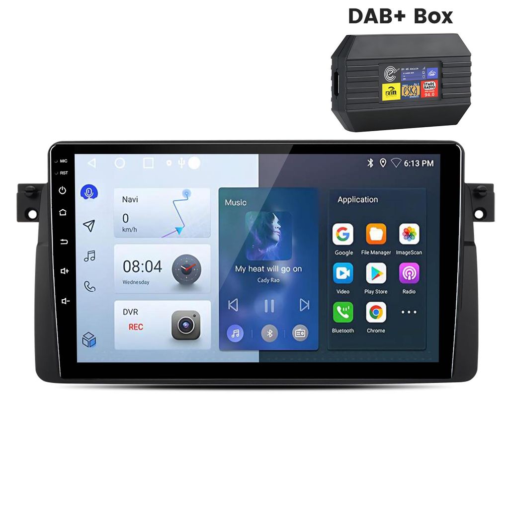 android13 carplay android auto 2+64G Für autoradio bmw e46 1998-2006 4kern DAB+ GPS Navi BT WIFI SWC RDS USB 2 Din