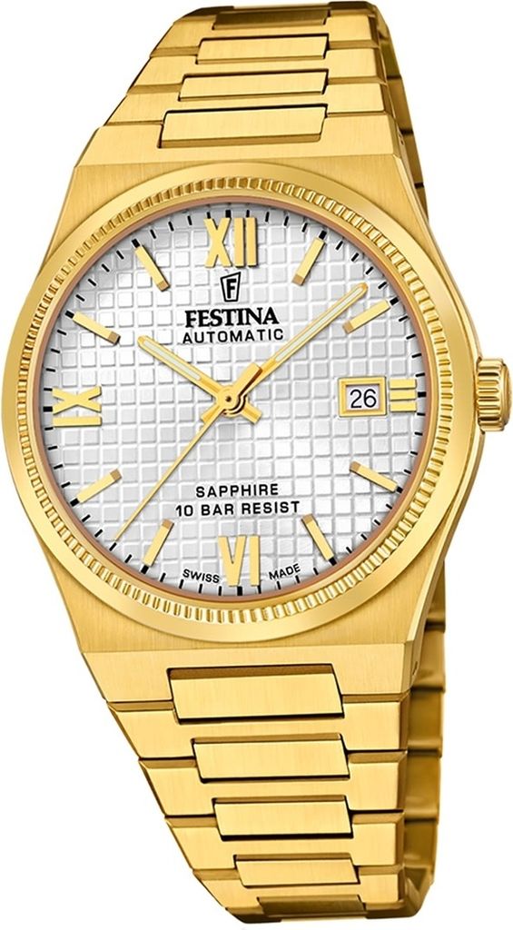 Festina Herren Uhr Swiss Edelstahlarmband gold D2UF20032/1