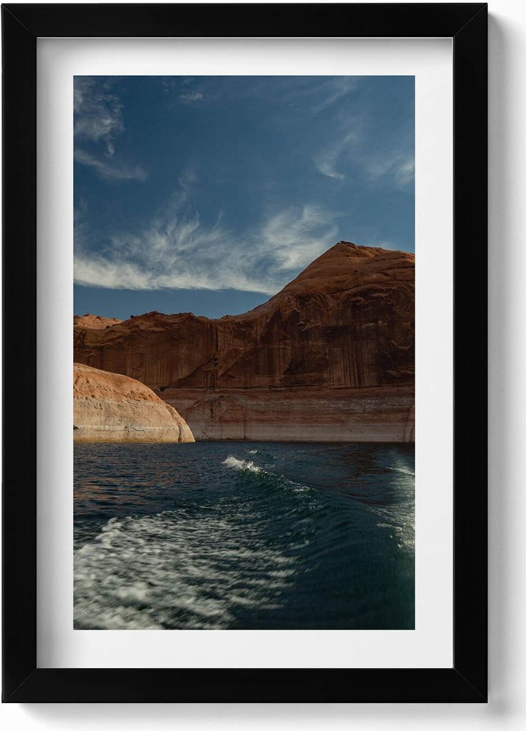 Person beim Wasserski– Wandbild mit Rahmen – Gerahmtes Bild – Wanddekoration – 20x30 cm – Schwarz
