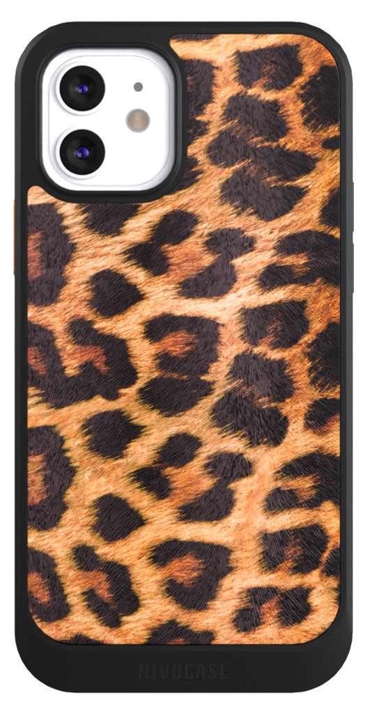 NIVOCASE Hülle für Apple iPhone 12 Handyhülle NIVOcore Case Schwarz Animalprint Fell Leopard