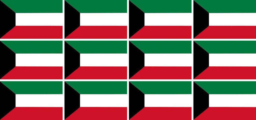 Mini Aufkleber Set - Pack glatt - 50x31mm - selbstklebender Sticker - Kuwait - Flagge / Banner / Standarte fürs Auto, Büro, zu Hause und die Schu...