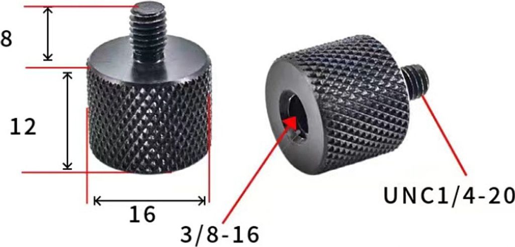INF Adapter 1/4" auf M10 für Stative und Kameras - 5er-Pack 3/8-16