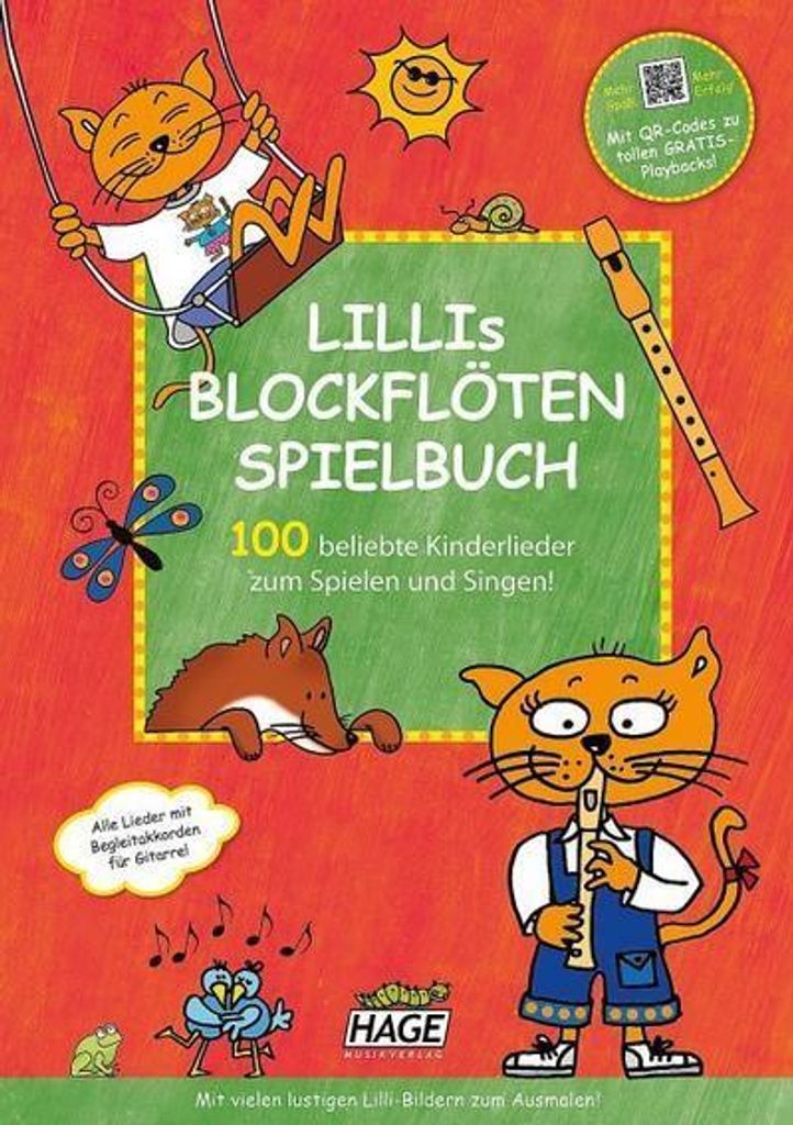 Lillis Blockflöten-Spielbuch (+QR-Codes)für Blockflöte mit Gitarrenakkorden