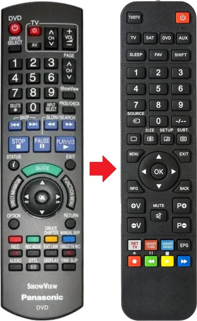Fernbedienung geeignet für PANASONIC DMRE-H675 | DMRE-X71SEGK | DMRE-X768