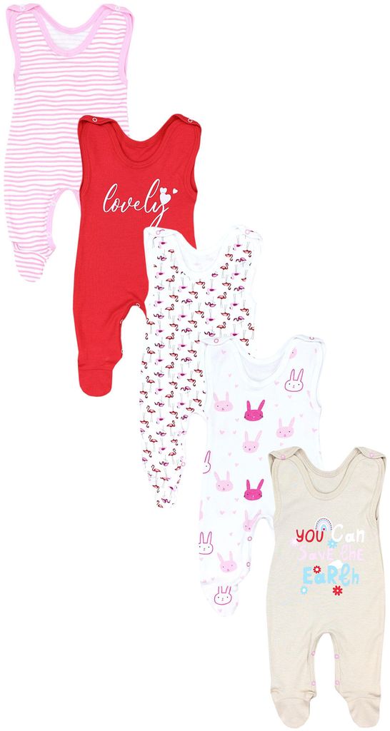 TupTam Baby Unisex Strampler mit Aufdruck Spruch 5er Pack, Produktbild 