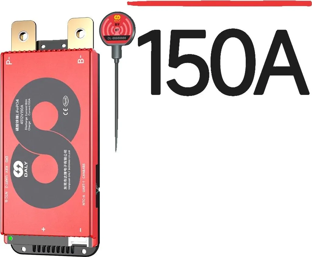 BMS 150A pour Batterie Solaire et Camping-car 12V LiFePO4 4S Intelligent CAN