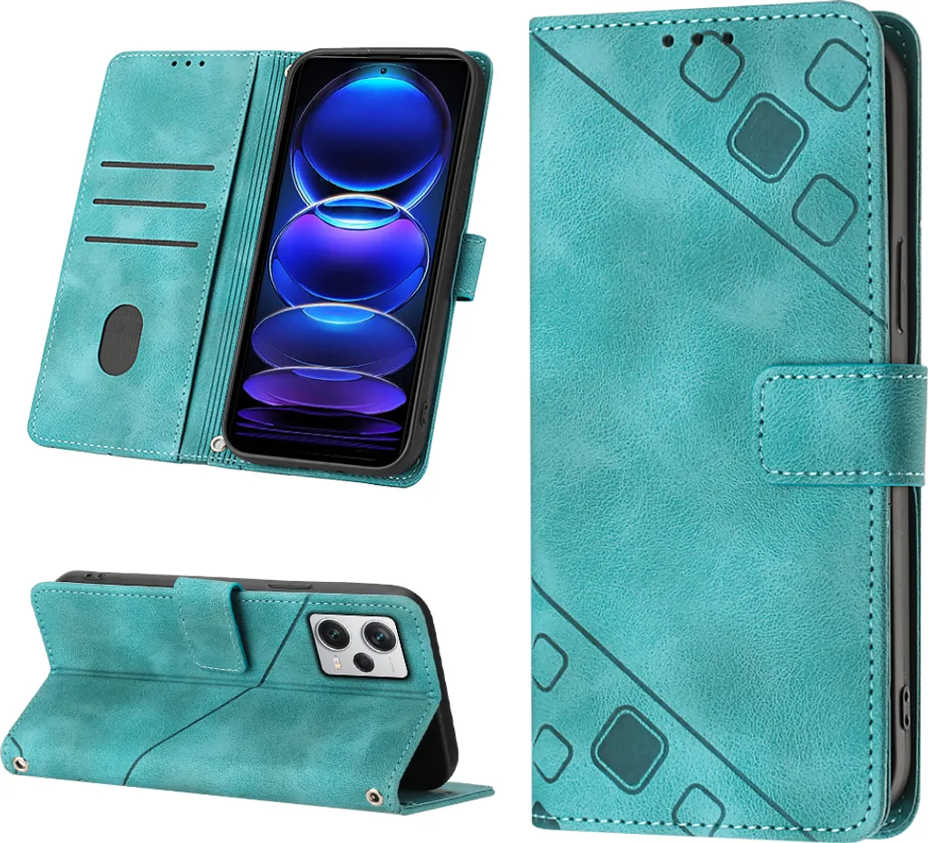 Custodia Protettiva Xiaomi Redmi Note 12 Pro+ Pelle Verde Rilievo 3D