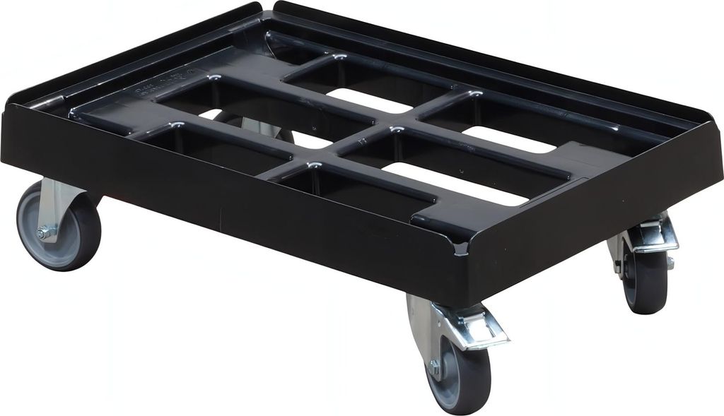Transportroller 600 x 400 mm - Typ B-F - 2 Bremsen und 2 Lenkrollen : schwarz Farbe: schwarz