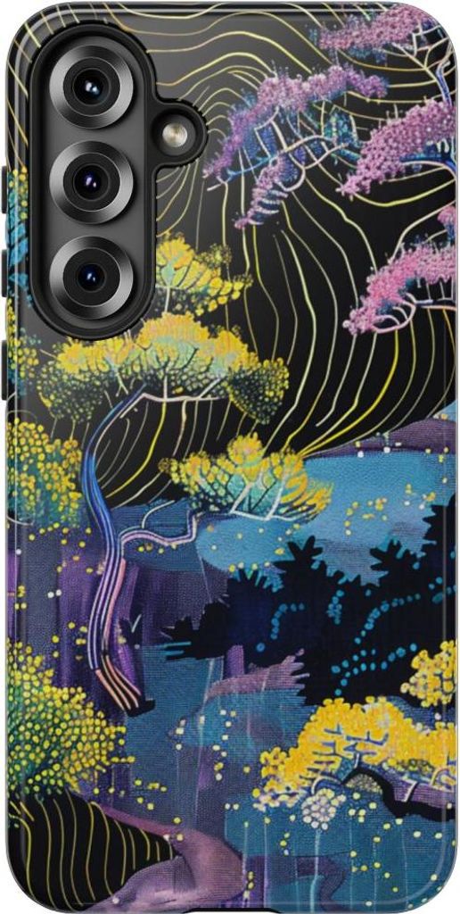 Bunte abstrakte Baumlandschaft – Hülle Kompatibel mit Samsung Galaxy S25 Plus