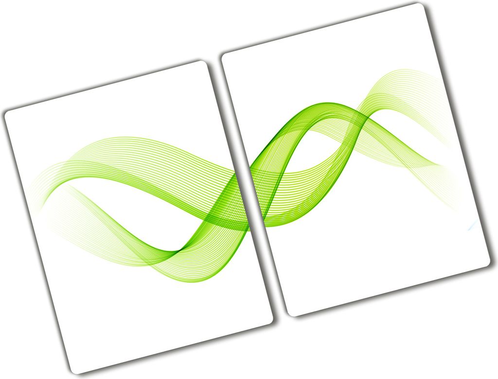 Tulup Glas Herdabdeckplatte - 2x40x52 cm - Glaskeramikkochfeld-Abdeckung Spritzschutz Glasabdeckplatte Kochplattenabdeckung und Schneidebrett - Zwe...