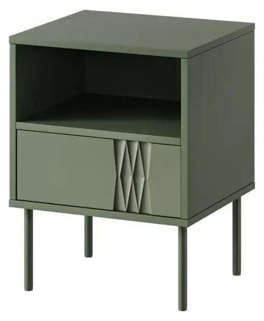 Cama Nachttisch 2 Stk. TRESSE 44x40x53 mattgrün, Produktbild 