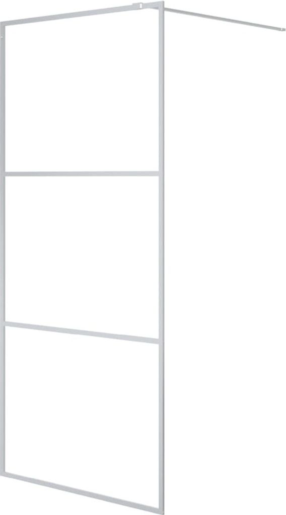 Duschwand für Begehbare Dusche Silbern 90x195cm ESG-Klarglas