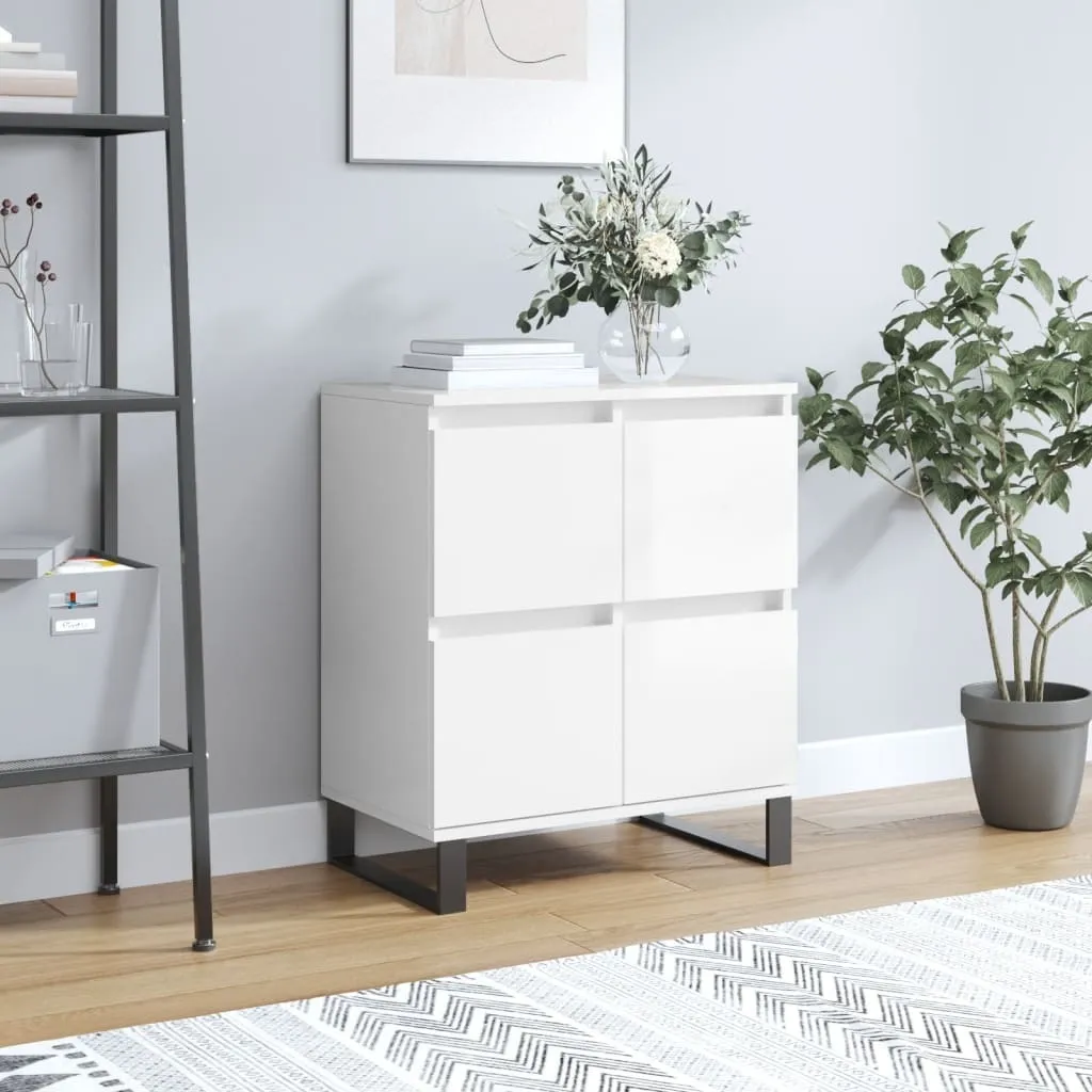 Credenza vidaXL Bianca Lucida 60x35x70 cm | Mobile Contenitore Moderno