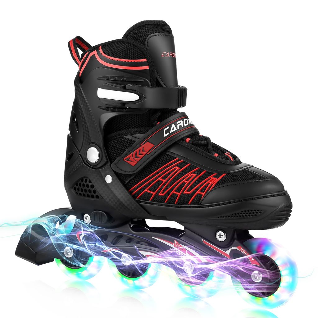 Inlinerskates Verstellbare Inline Skates Kinder Rollschuh LED-Räder 31-43 CAROMA 
