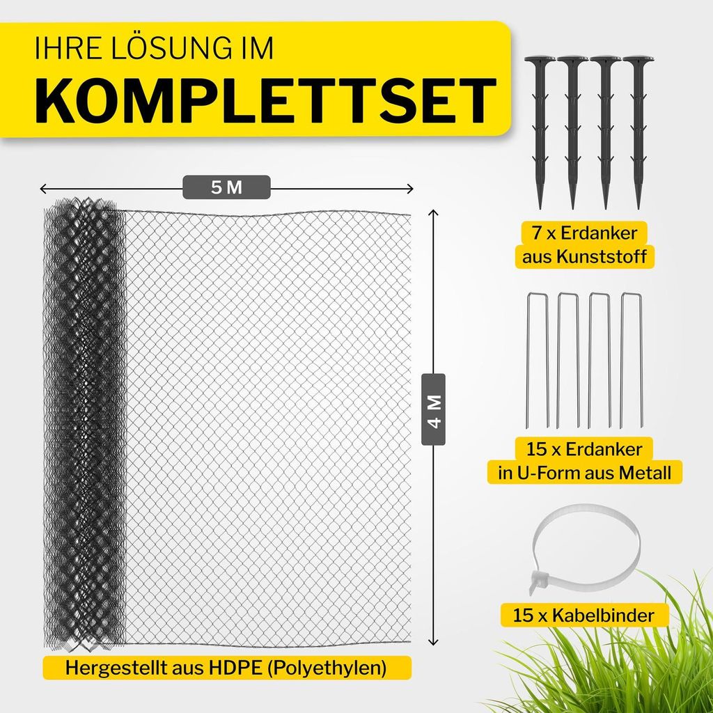 Teichnetz feinmaschig - 18 x 18 mm | 5x4 m | Schutznetz Produktbild 