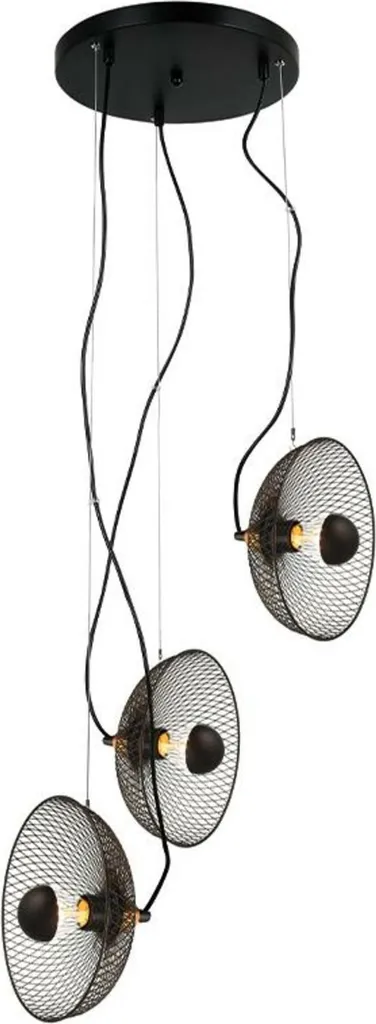 Suspension design noire pour table à manger Kobe 3XE27 ACA Lighting