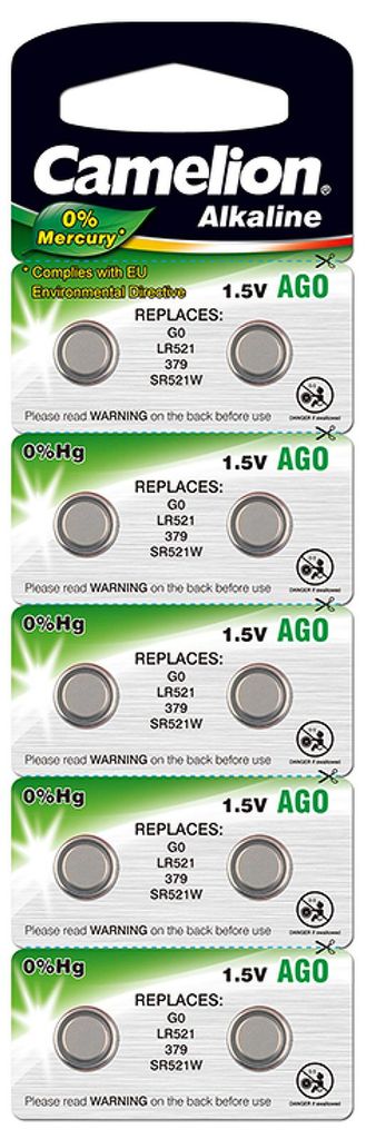 Camelion Knopfzellen, Uhrenbatterien LR63 / AG0 / LR521 / Produktbild 