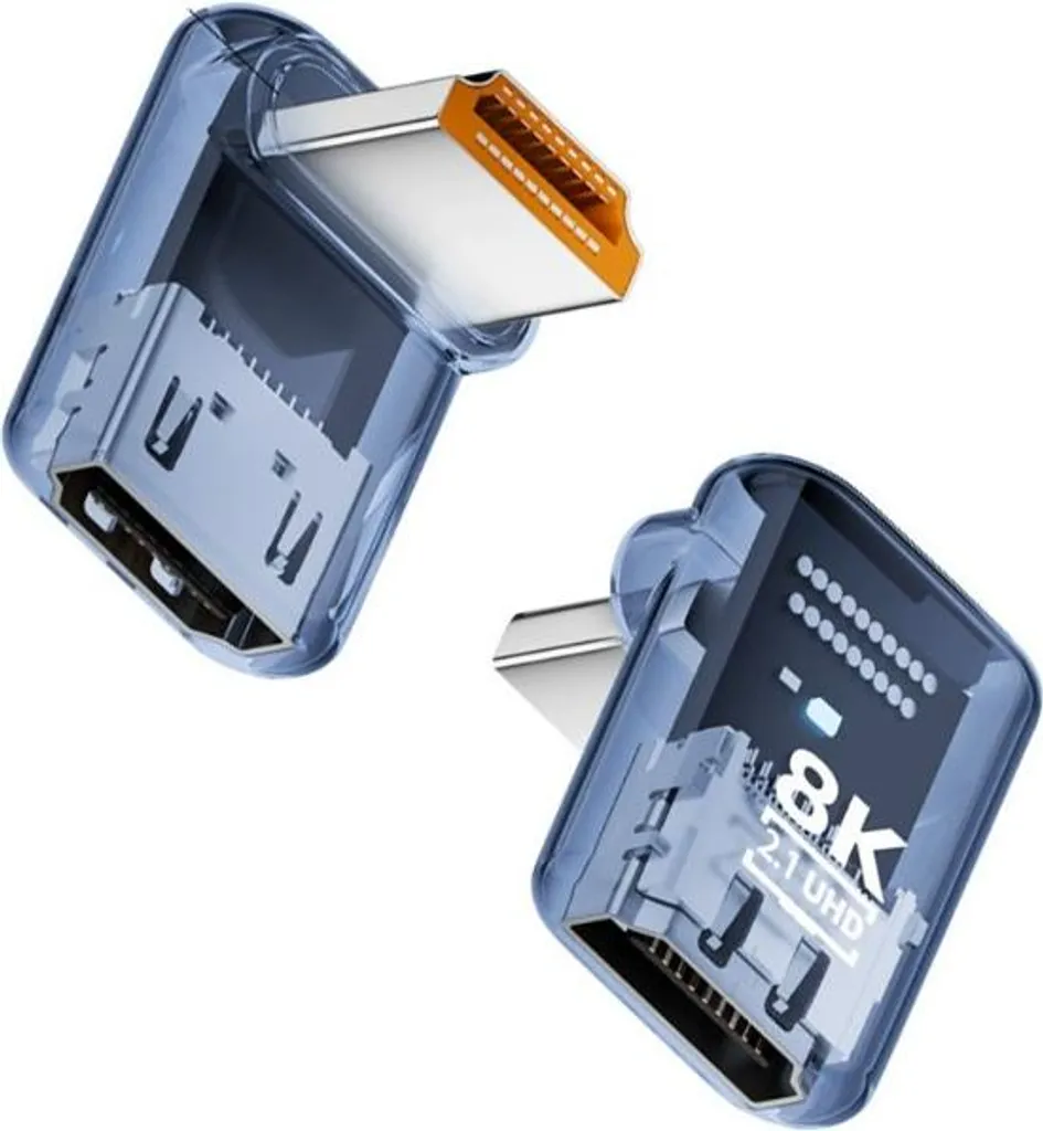INF UHD Right Angle HDMI 2.1 Adapter ABS 90° per TV e Monitor 3 pezzi Blu
