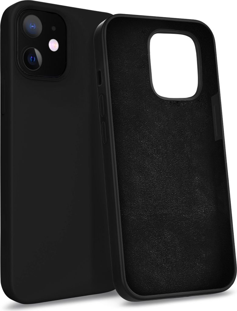 Hülle für Apple iPhone 12 Mini - Cover 3 Lagig (TPU / Hardcase / Mikrofaser) in Schwarz