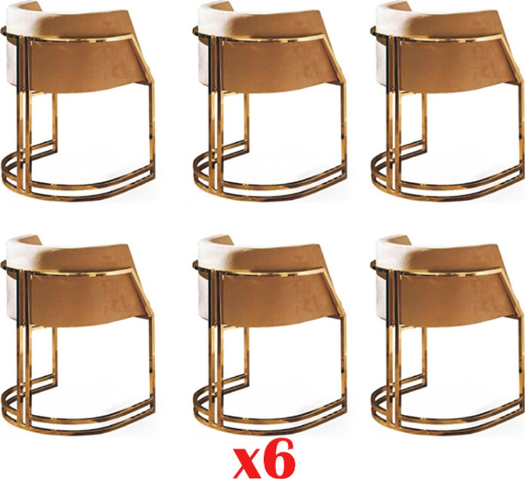 Küche Stühle Elegant Esszimmer Stoff Set 6x Sessel Stuhl Design Metall Textil
