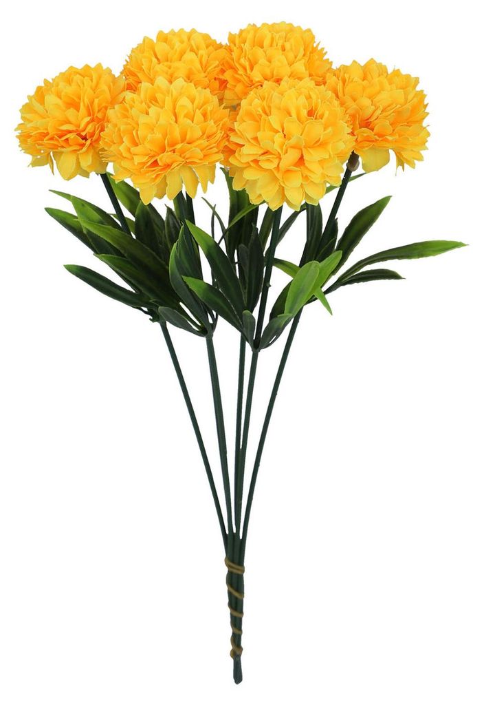 6 künstliche Hortensienblüten, künstliche Chrysanthemenkugeln, künstliche langstielige Hortensien, Brautsträuße für Zuhause, Büro, Café, P...