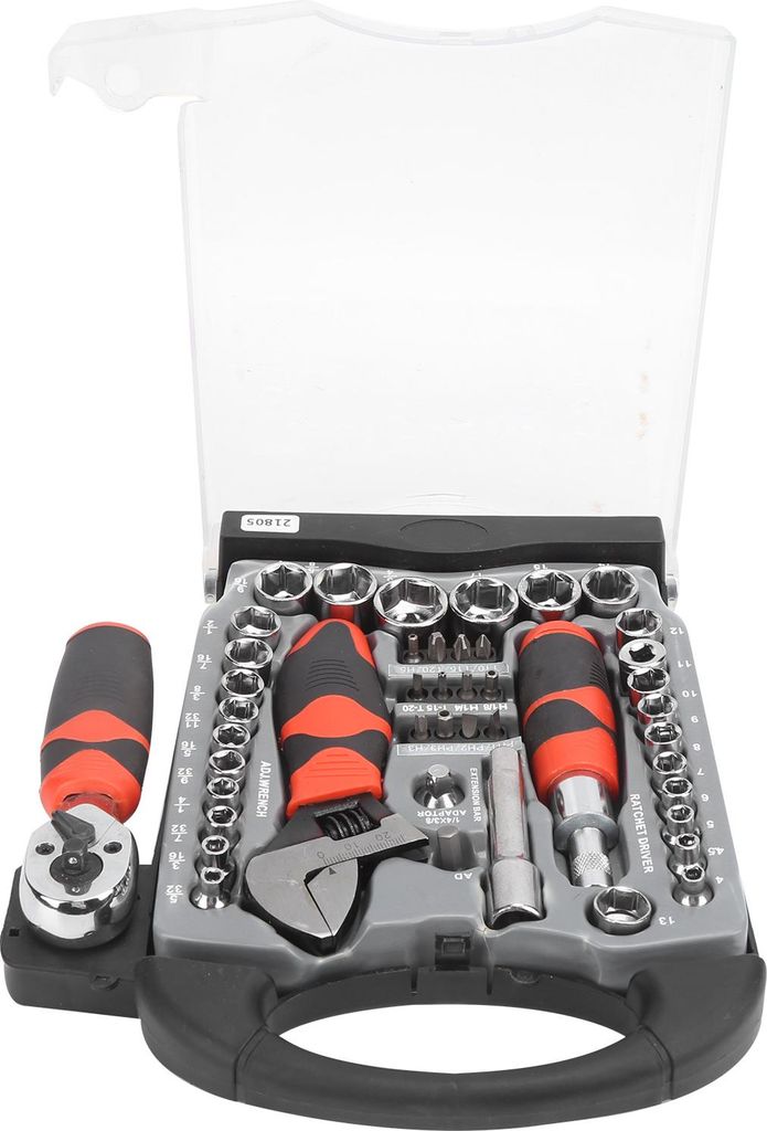 45-teiliger Steckschlüsselsatz, Mehrzweck-Ratschenschraubendreher-Bit-Werkzeug, Handbuch, Hardware 21805