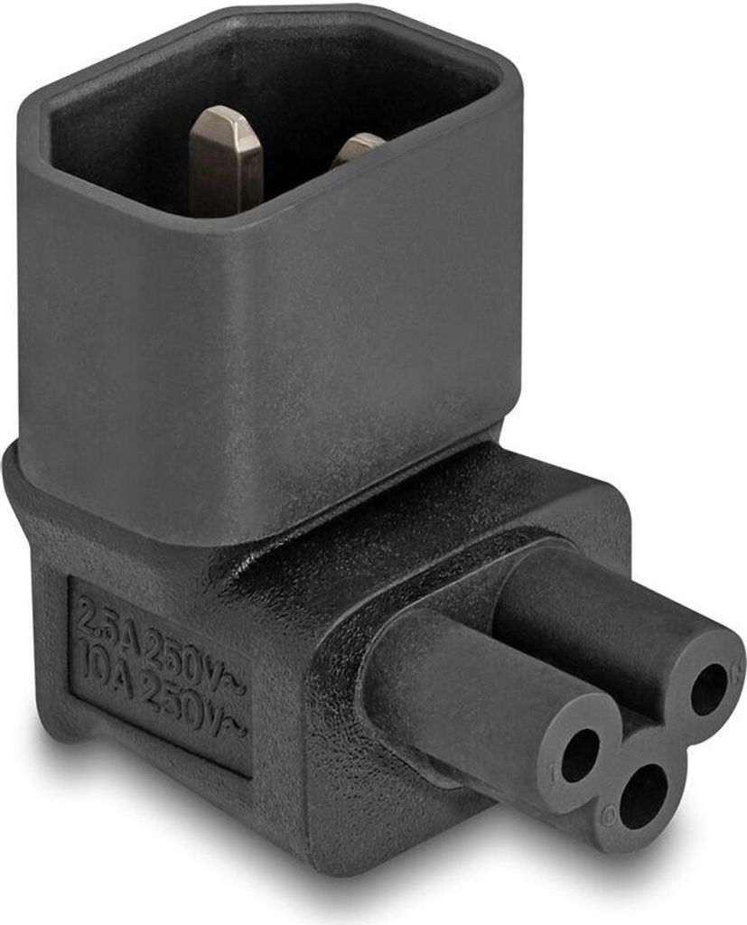 DELOCK Netzadapter IEC 60320 - C14 auf C5, Stecker / Buchse