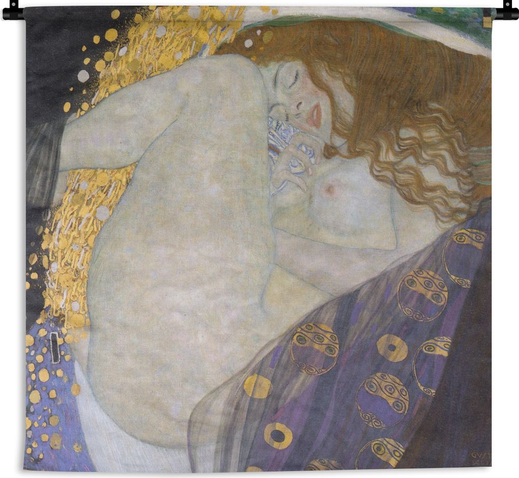 MuchoWow Wandteppich Wandbehang Danaë - Gemälde von Gustav Klimt 150x150 cm Tapisserie Dekoration Wandtuch - Wohnaccessoires - Modernes