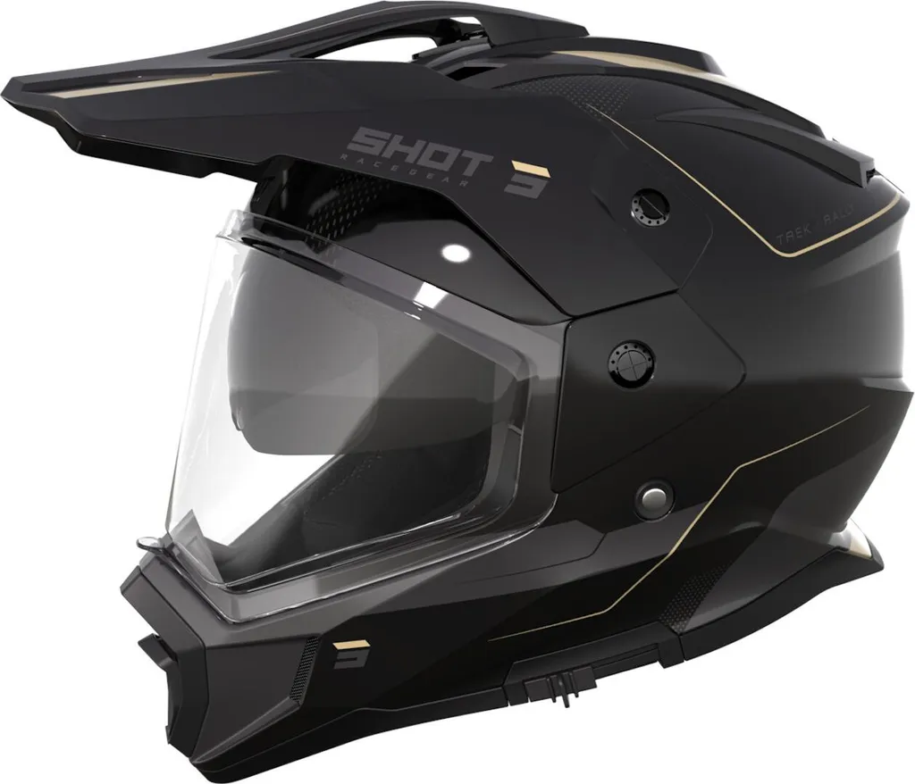 Casque Motocross XL Shot Trek Rally Idéal pour l'Enduro en Noir et Beige