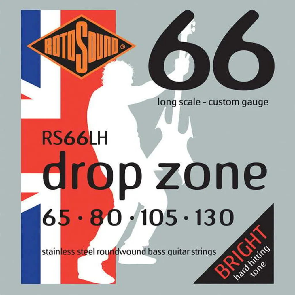 Jeu de Cordes Guitare Basse Rotosound RS66LH en Acier Inoxydable