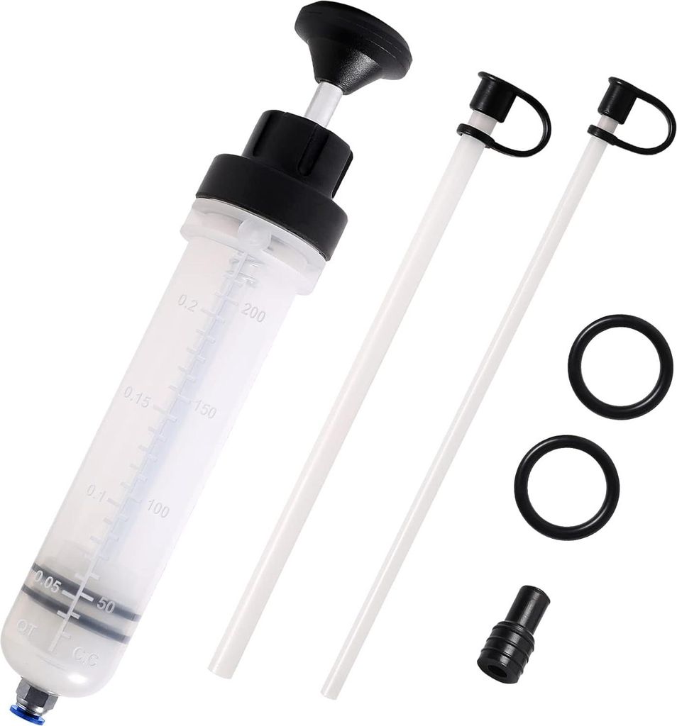 5-teiliges 500-ccm-Ölspritzenset, Ölabsaugpumpe, große Saugspritze, Ölwechselwerkzeug mit doppeltem Verwendungszweck, Getriebeöl- und Bremsfro...