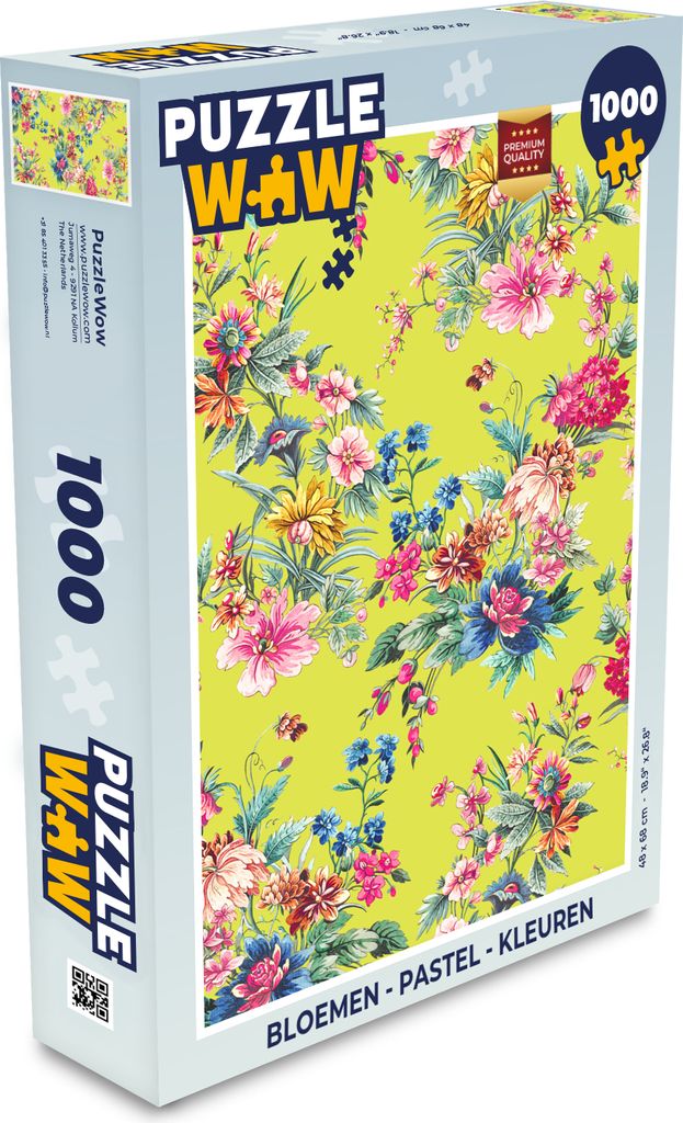 MuchoWow Puzzle 1000 Teile Blumen - Pastell - Farben - Spielzeug - Alt und Jung - Spiele - Puzzeln