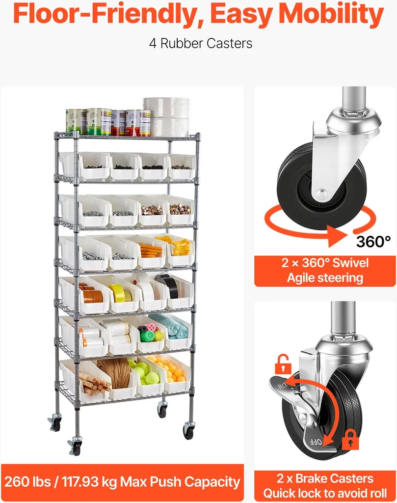 Étagère de Rangement Multi-usage 24 Bacs - Structure Acier Renforcé