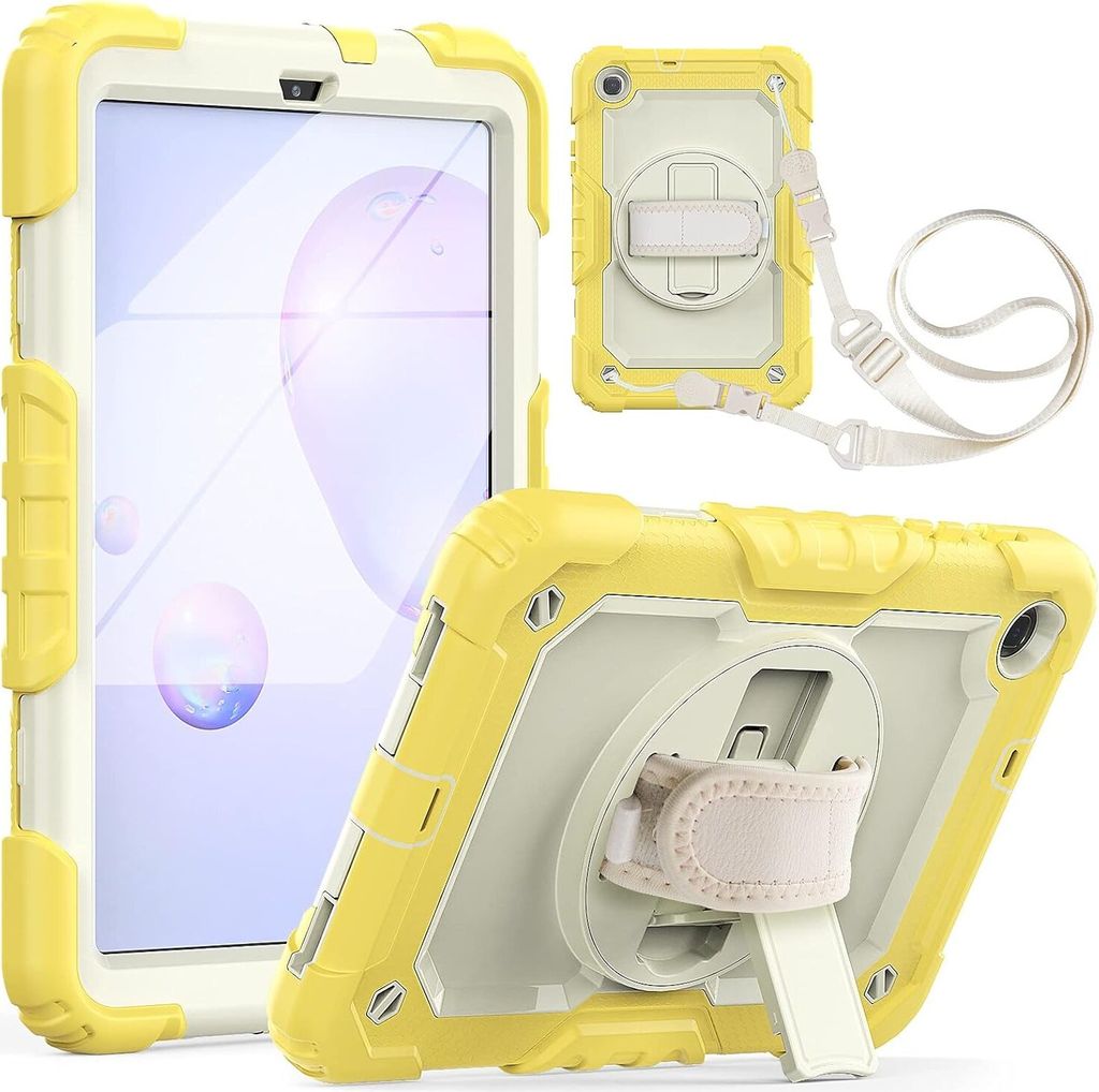 Tasche für Samsung Galaxy Tab A7 10.4" Ständer und Schultergurt Gelb