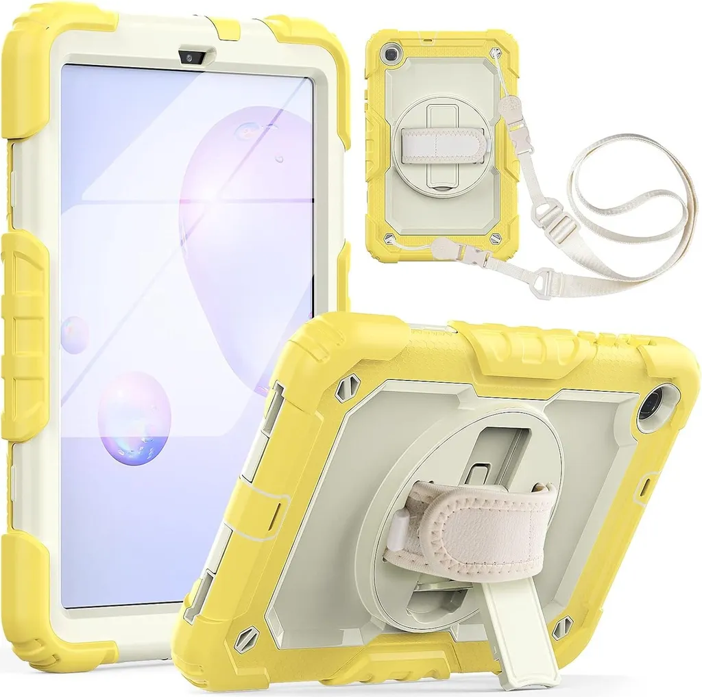 Cover Robusta Samsung Tab A7 10.4 Gialla - Supporto 360 e Tracolla