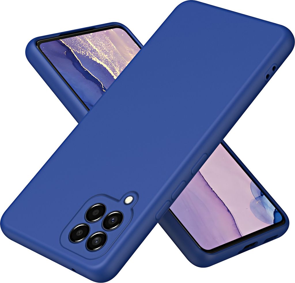 Galaxy A22 4G Hülle, Flüssig Silikon Handyhülle Stoßfest Kratzfest Schutzhülle für Samsung Galaxy A22 4G / M32 / F22 Blau