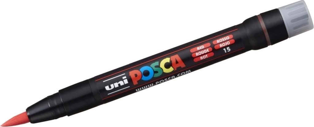 Fasermaler Uni Posca PCF-350 1-10mm rot Packung mit 5 Stück
