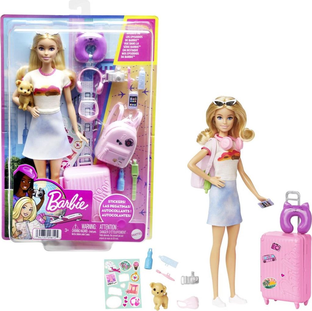 Mattel HJY18 Osvěžená cestovní Barbie Obrázek produktu 