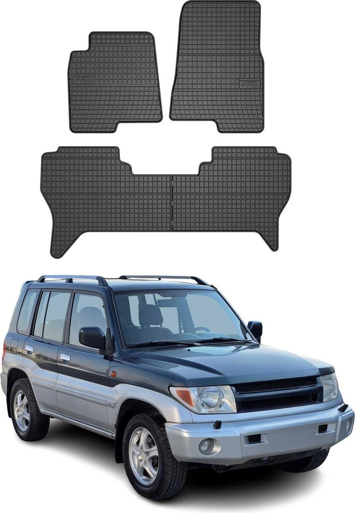 1996-2006 Mitsubishi Pajero tappetini in gomma nera 4 pz Immagine del prodotto 