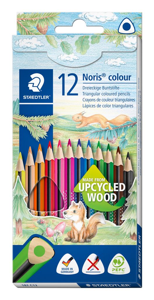 Staedtler 187C12, Graphitstift, Mehrfarbig, Holz, Dreieck, Produktbild 