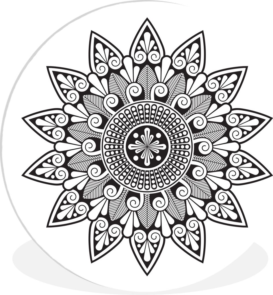 MuchoWow Rundes Wandbild - Runde Bilder Mandala Blumenform Ø 60 cm Kreis Wanddekoration Kunststoff - Wandkreis - Wandschmuck - Wand Kreis - Das ...