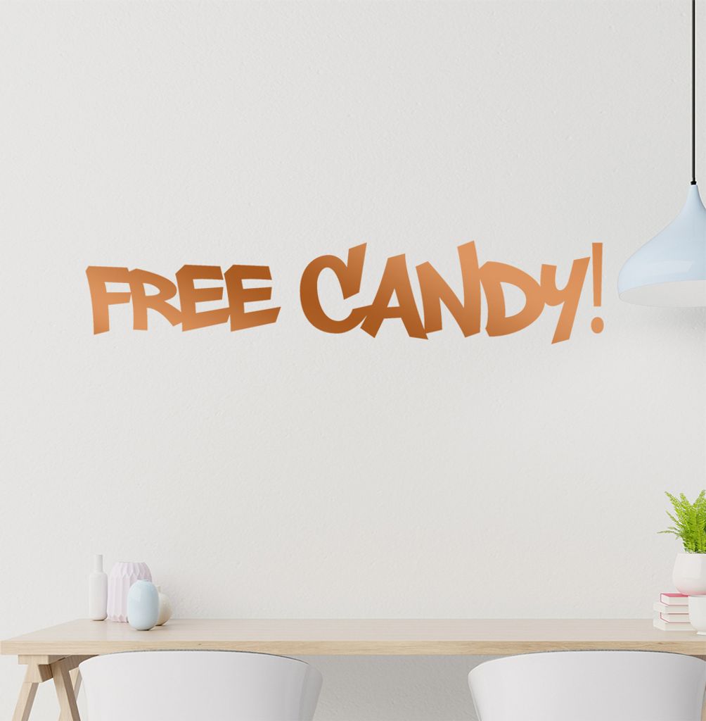 free candy Wandtattoo in 6 Größen - Wandaufkleber Wall Sticker - Dekoration, Küche, Wohnzimmer, Schlafzimmer, Badezimmer