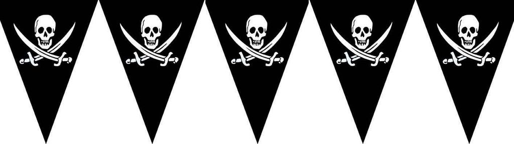 Piraten Totenkopf Wimpelkette 5m