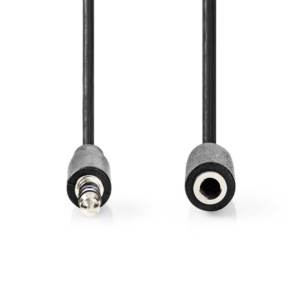 Nedis Stereo-Audiokabel - 3.5 mm Stecker - 3.5 mm Buchse - Vernickelt - 10.0 m - Rund - Schwarz - Blister
