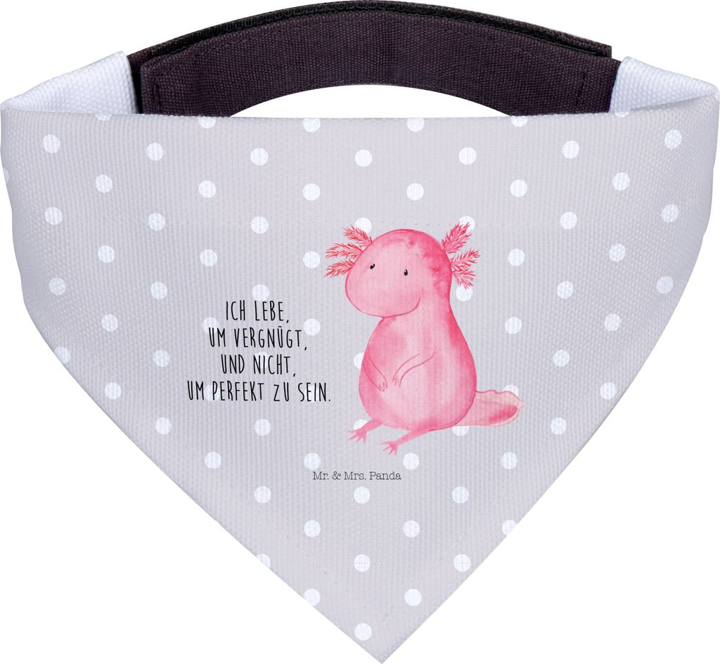 Mr. & Mrs. Panda Tuch Axolotl Niedlich - Grau Pastell - Geschenk, Hundehalstuch, Axolot, Liebe, Freundin, Halstuch Für Hunde, Hund, Lebensweisheit...