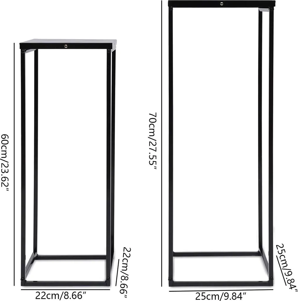 Support de fleurs métallique noir, modèle nomade léger et durable